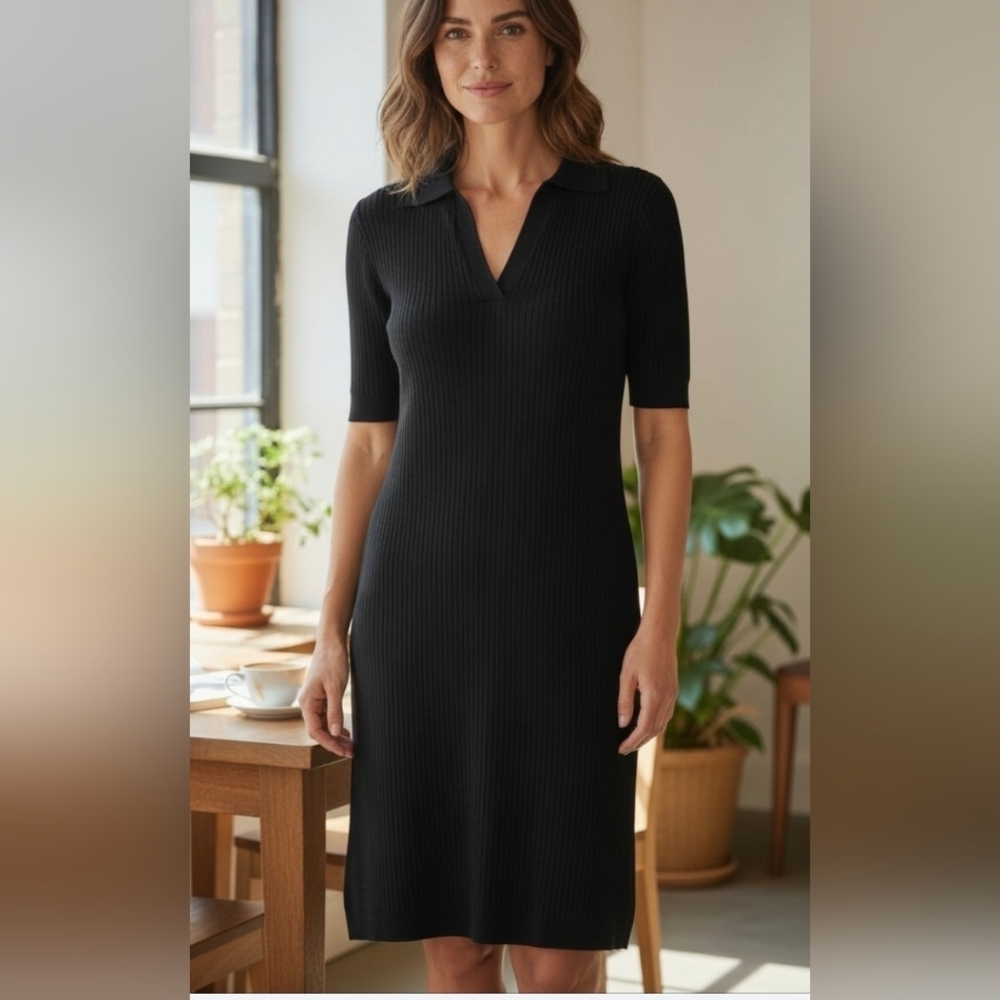 NEW Ava & Viv Black Midi Dress.Size 2X, 52%  Cotton